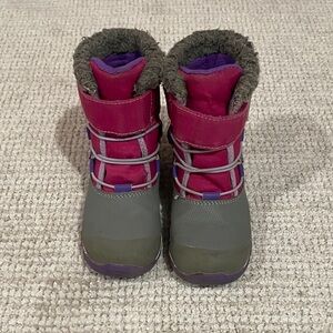 See Kai Run Pink and Gray Kids Snow Boots